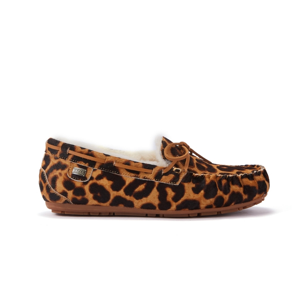 Leopard Print Moccasin Slippers
